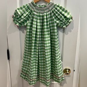 Southern Sunshine girls smocked dress.